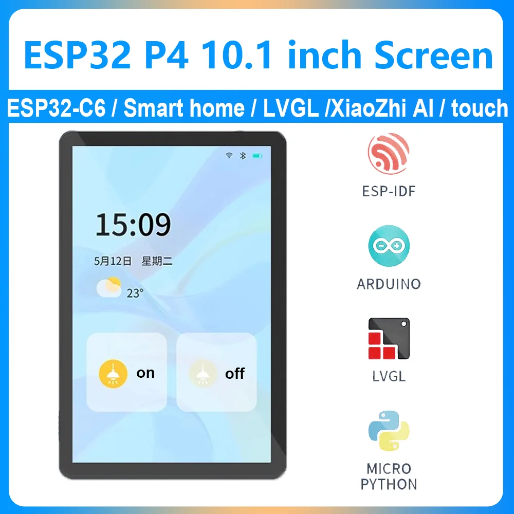 ESP32-P4 Placa de desarrollo de 10,1 pulgadas pantalla táctil capacitiva 1280*800 hogar inteligente deepseek AI Chat de voz para Arduino LVGL
