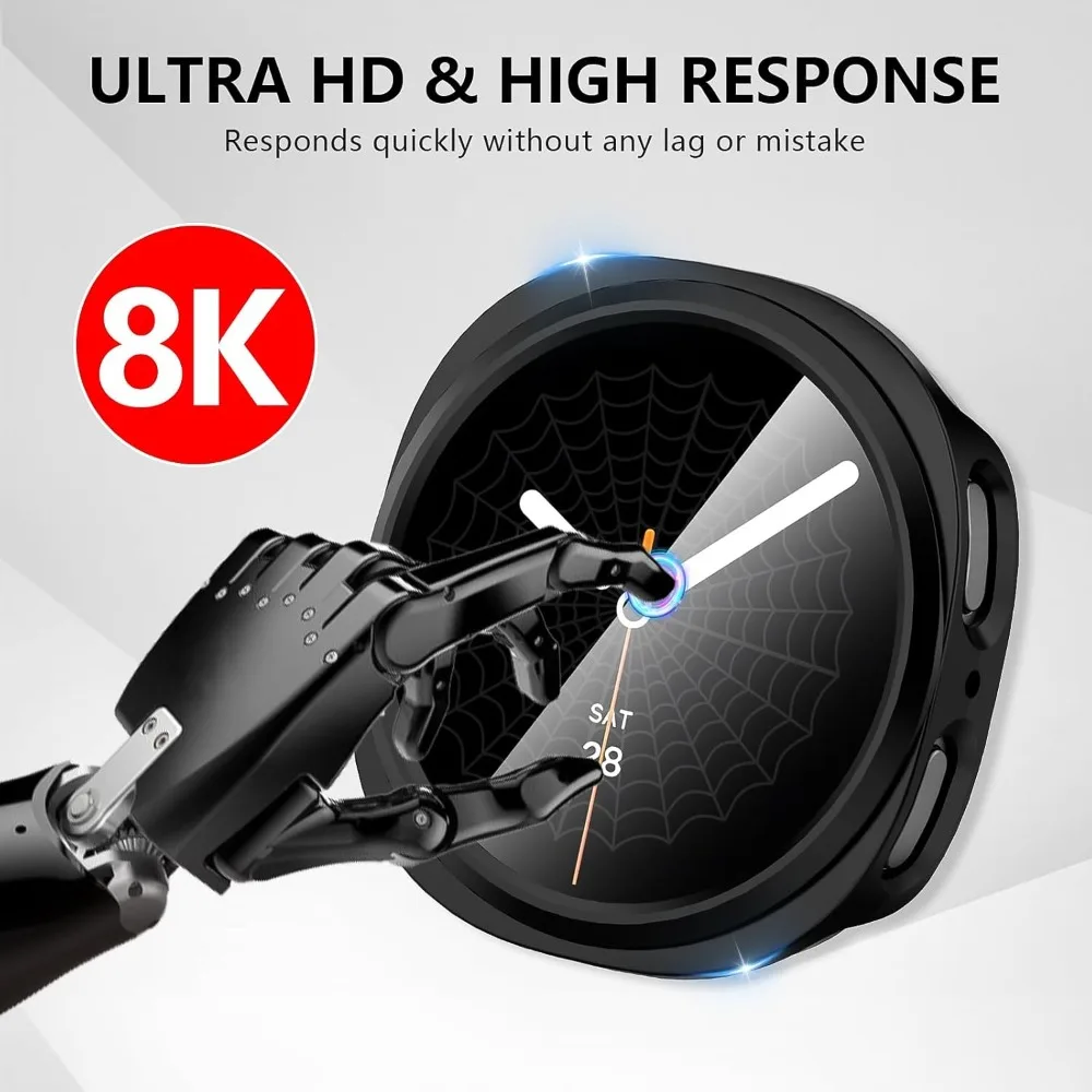 Vidrio templado + cubierta para Samsung Galaxy Watch 8 40/44mm funda + Protector de pantalla marco de parachoques duro de PC para Galaxy Watch 8 40mm 44mm - imagen 4