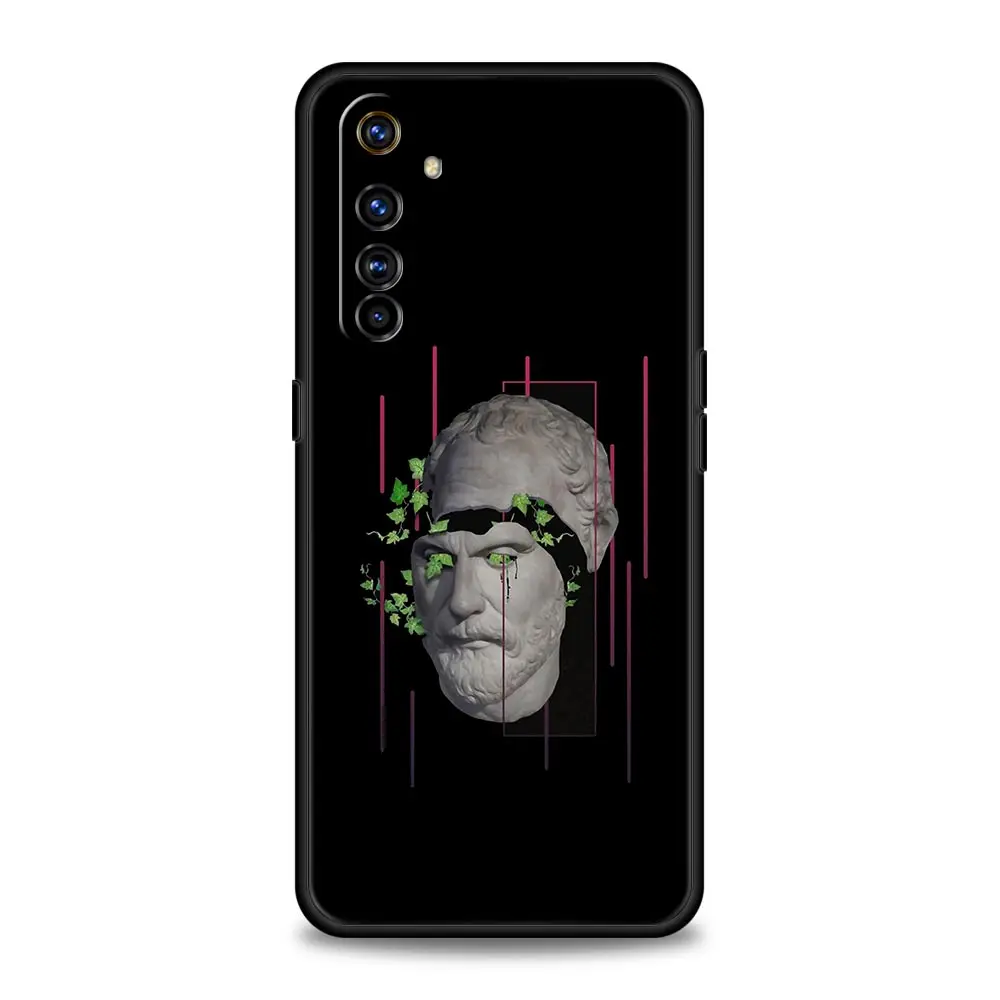 Funda de teléfono con estatua abstracta de Mona Lisa para Realme, 12, 11, 10, 9, 8, 5G, 7, 6, GT5, GT3, GT2 Pro Plus, C21, C25, C35, GT Neo 2, 3, 3T, 5 - imagen 2