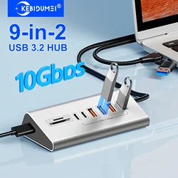 Estación de acoplamiento USB-C con lector de tarjetas 10 Gbps