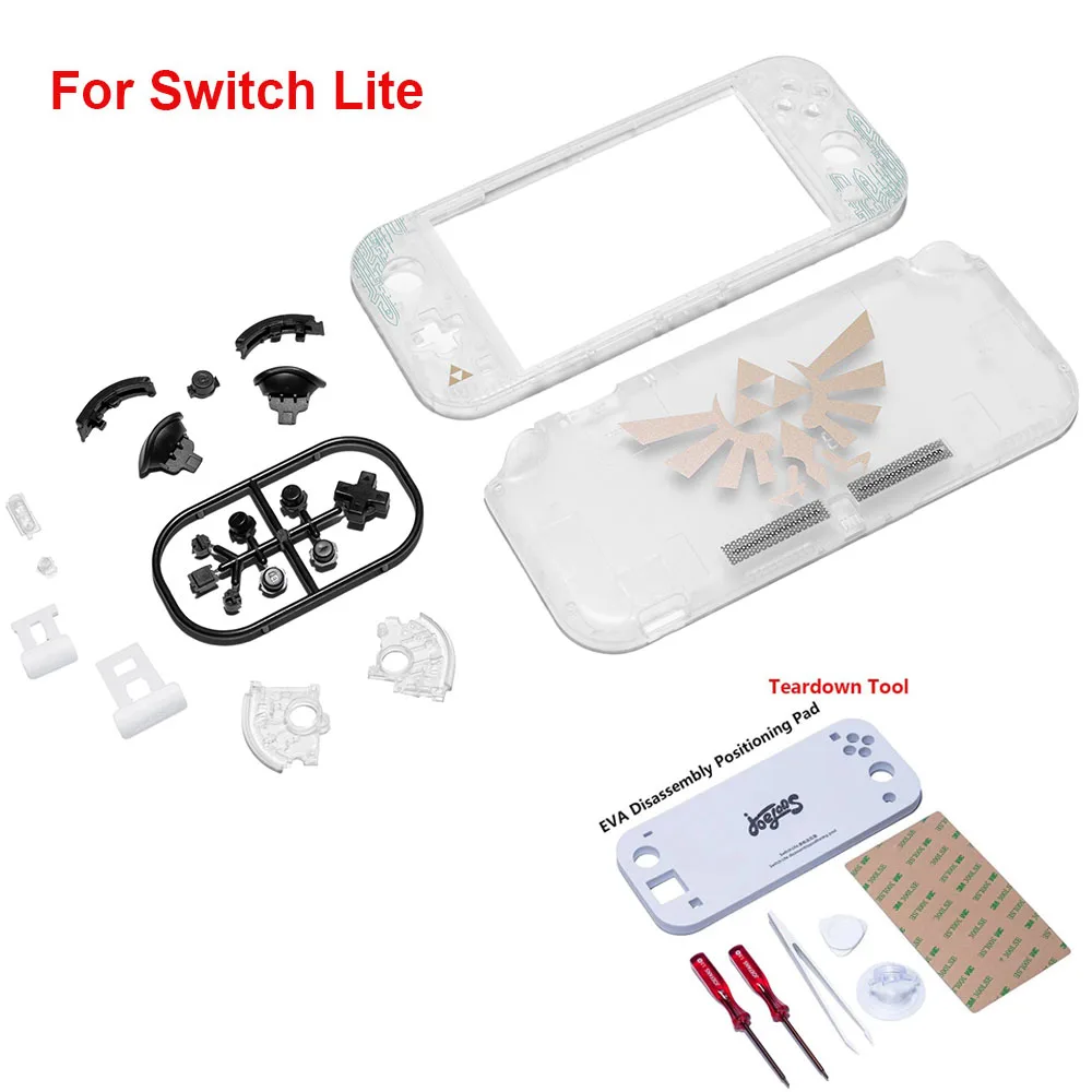 Funda para consola de juegos Switch Lite, reemplazo de botones de carcasa, accesorio de modificación de pantalla de película de vidrio templado - imagen 2