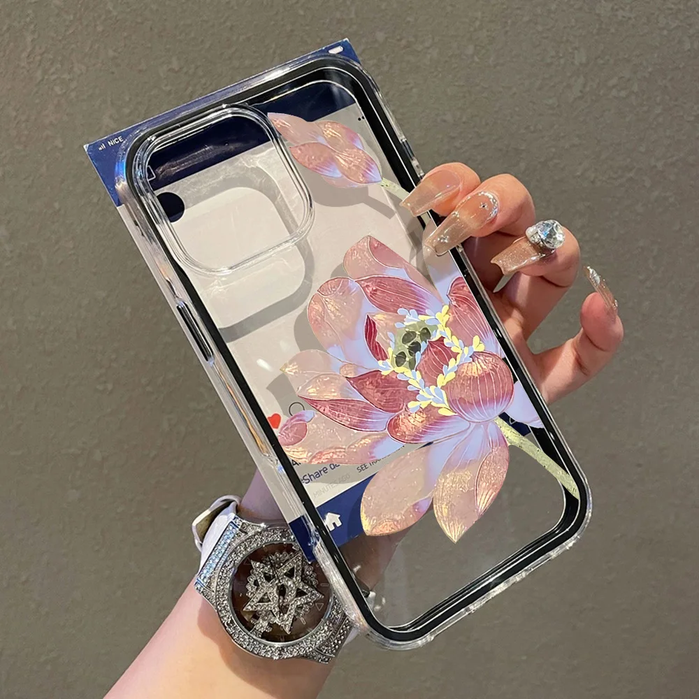 Funda de teléfono 2 en 1 de Color caramelo para iPhone 17 Pro Max 13 16 11 15 14 12 Air 17promax Funda de flor transparente de TPU suave - imagen 5