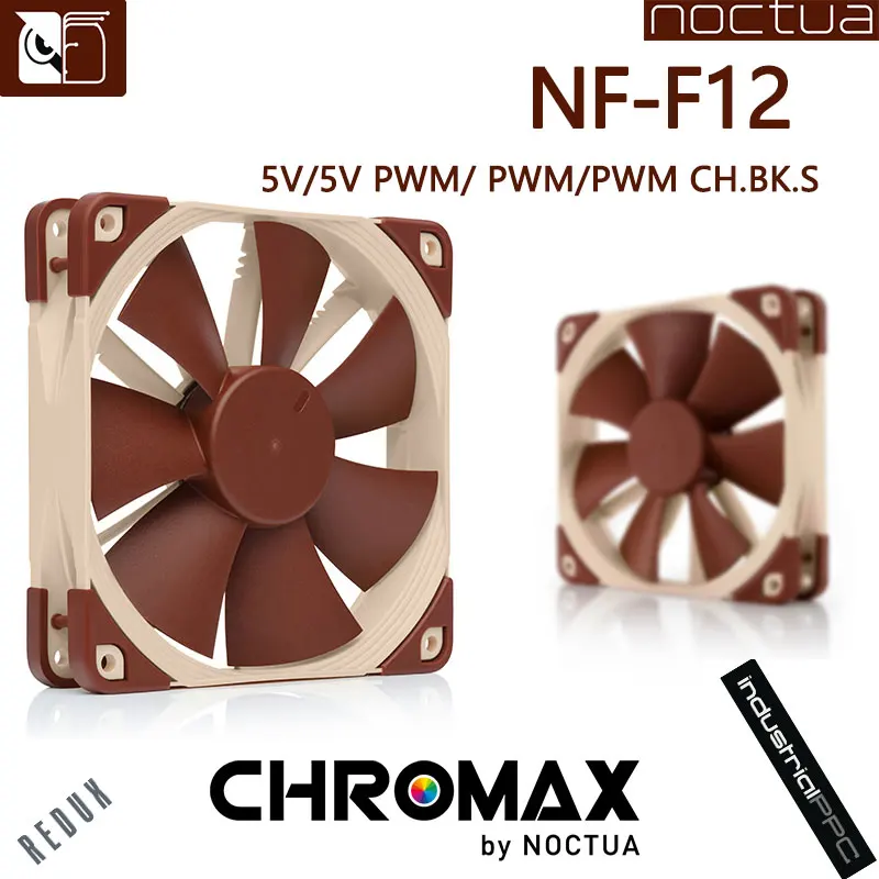 Noctua NF-F12 ventilador con cubierta de ordenador 120mm PWM amortiguación radiador silencioso para caja de escritorio CPU enfriadores de aire refrigeración