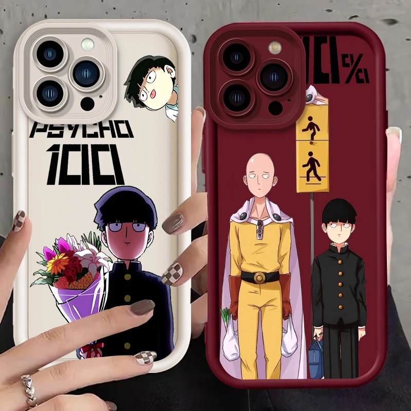 Mob Psycho-Funda de teléfono con escalera de ojo de arte para Apple, para iPhone 15, 14, 13, 12, 11, XS, XR, X Pro Max Plus, 100 - imagen 2