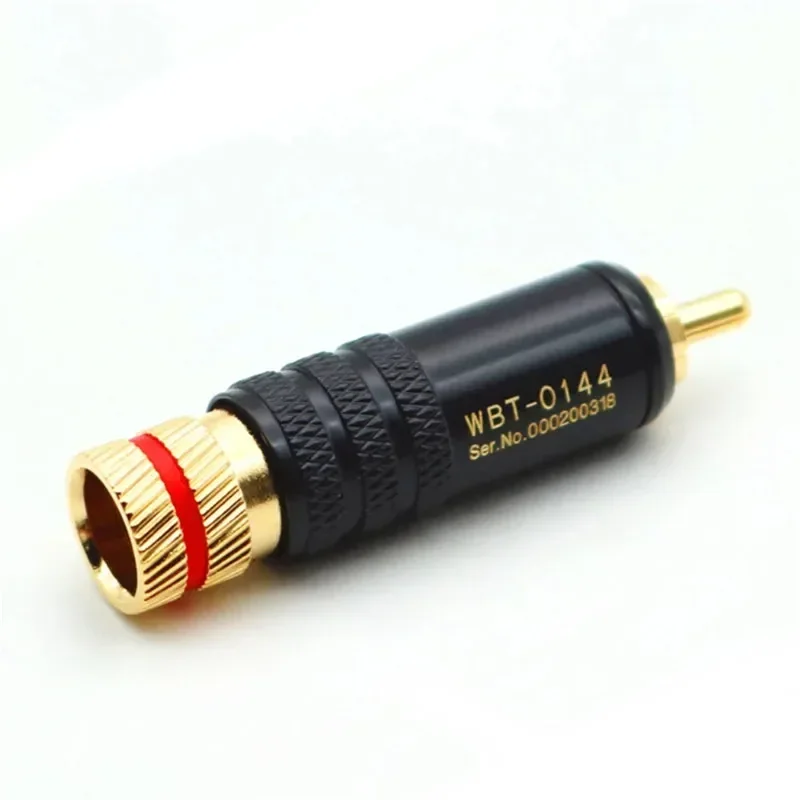 Conector RCA, Terminal de auriculares macho, WBT-0144 de cobre chapado en oro con bloqueo de tornillo para soldar Cable de Audio y vídeo - imagen 4