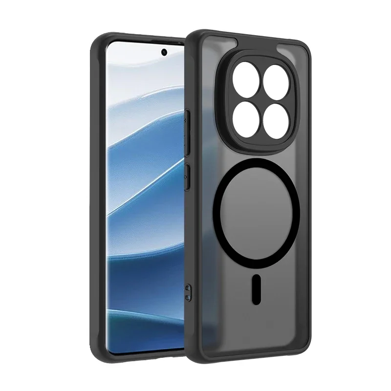 Magsafe-funda de teléfono mate de lujo con carga inalámbrica magnética, funda trasera para Xiaomi 15 Ultra 14T Pro Redmi Note 13 14 Pro 14C 13C - imagen 2