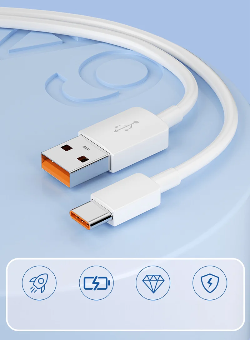 1M/2M/3M/5M/8M/10M/12M 66W 6A USB tipo C Cable cargador de carga rápida para Samsung Huawei Xiaomi Mi teléfono cámara CCTV - imagen 5