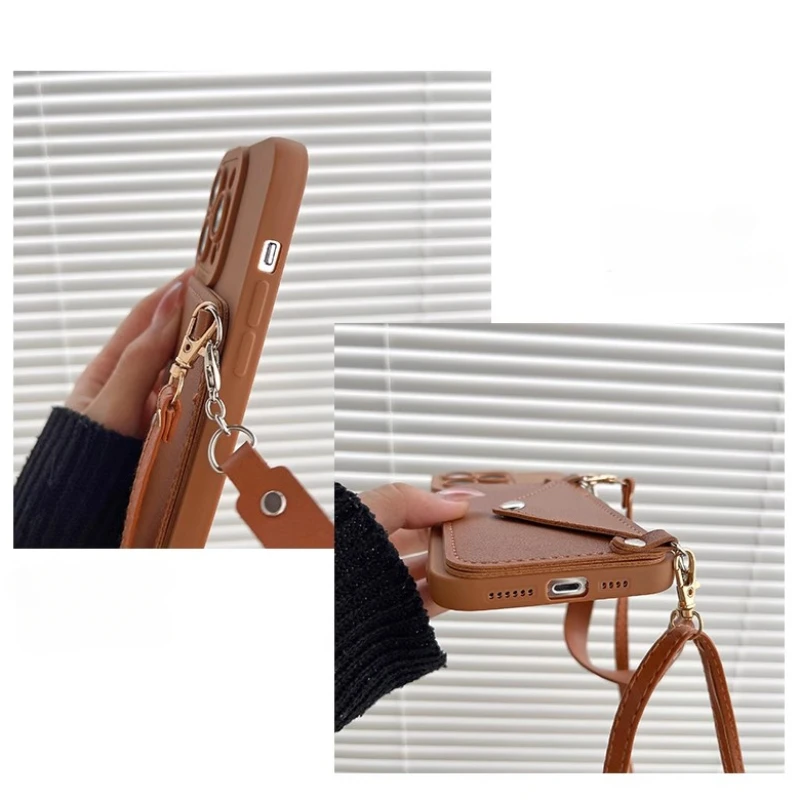 Funda de cuero con correa de mano y cordón cruzado para Xiaomi Mi 13 12 12T 11 11T Pro Lite - imagen 5