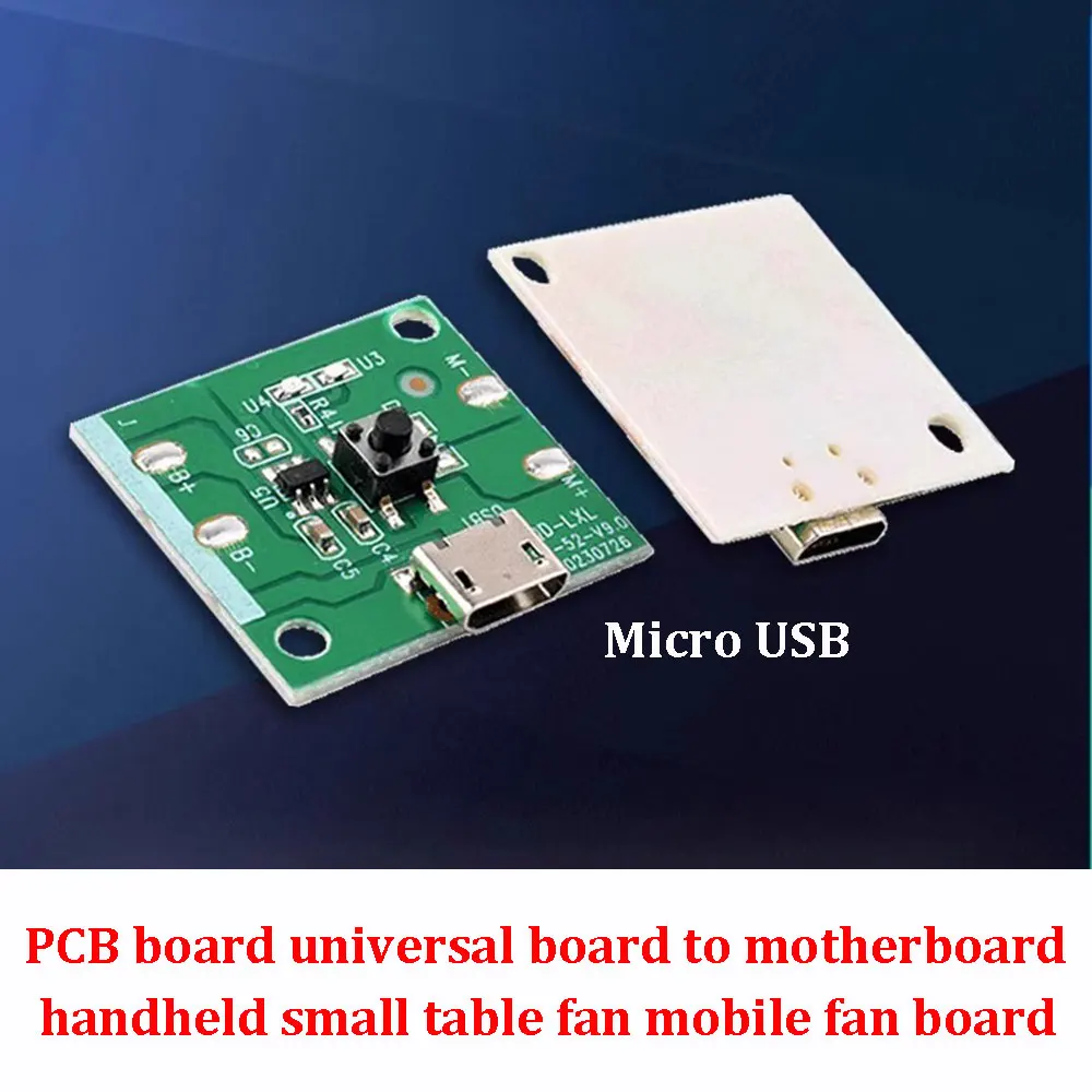 Placa de control de ventilador pequeño con carga USB, placa PCB universal a placa base, placa de ventilador móvil de mano, 1/5/10 Uds.