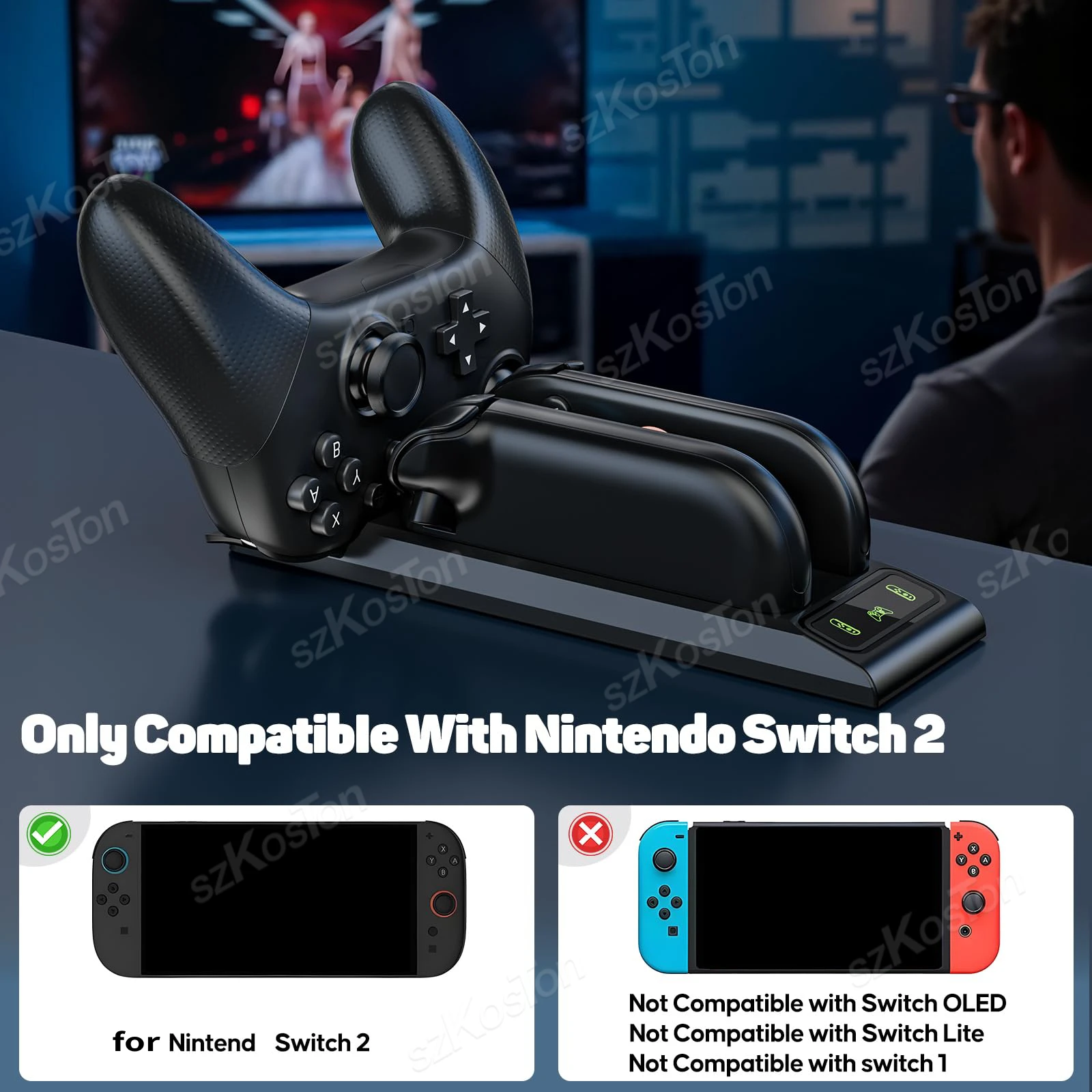Estación de carga de mando 3 en 1 para controlador Switch 2 Pro JoyCon 2, base de carga rápida para accesorios de juego Switch2 - imagen 2