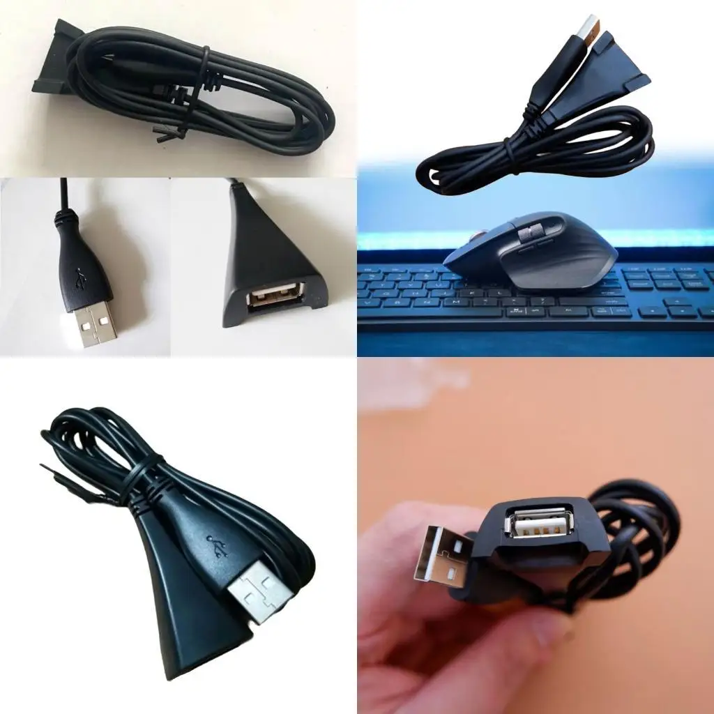 Cable USB oficina 896F 1,5 metros con antiinterferencias para teclados ordenador Cable extensión receptor