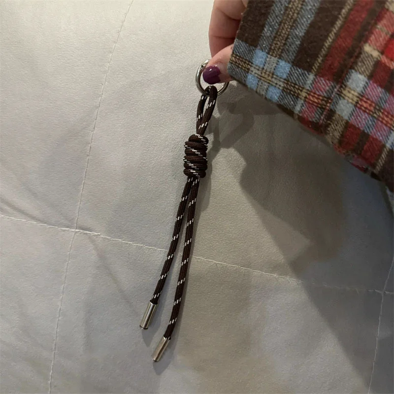 Cuerda tejida de nailon Y2k, cordón para teléfono móvil, correa para muñeca, cadena de mano para mujer, bolso corto antipérdida para teléfono móvil, colgante de llave - imagen 4