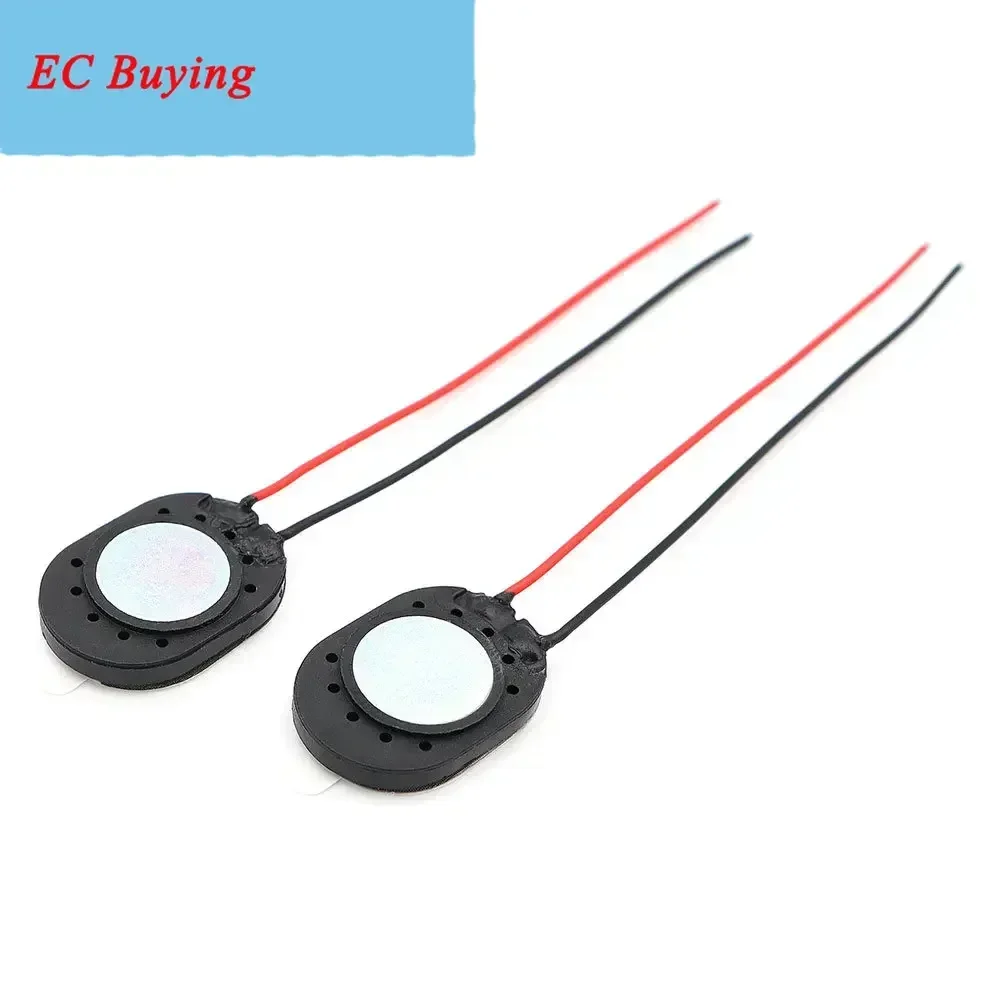 5 unids/lote 2014 altavoz de plástico magnético interno 8Ohm 1 vatio Panel plano elíptico altavoz MP3 longitud del cable 60MM 20*14MM 8R 1 vatio - imagen 4