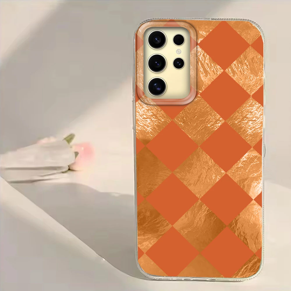  ﻿ Funda de teléfono Vortex con rejilla a cuadros negra para Samsung Galaxy S25 Edge S24 S23 S22 S21 S20 FE Plus Ultra - imagen 4