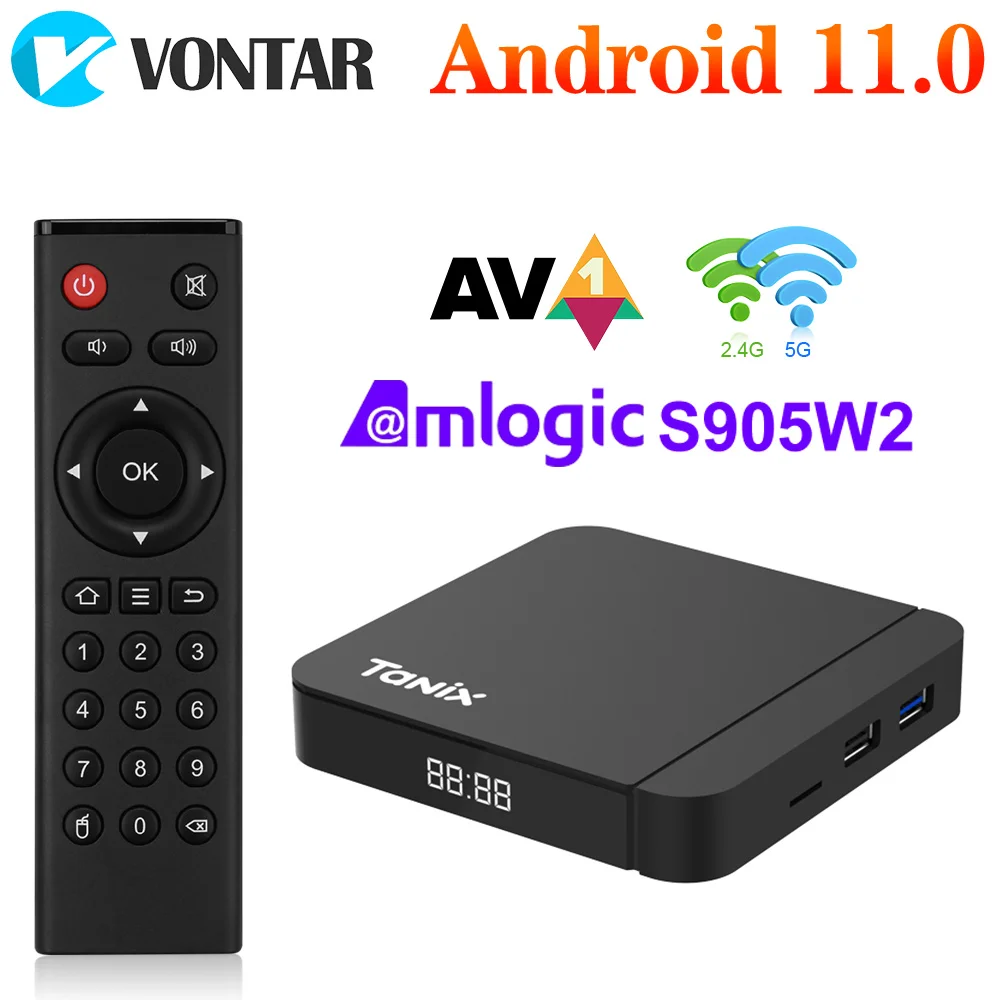 Tanix W2 Smart TV Box Android 11 Amlogic S905W2 4GB 64GB compatible con AV1 reproductor multimedia Wifi Dual TVBOX decodificador 32GB 2GB 16GB