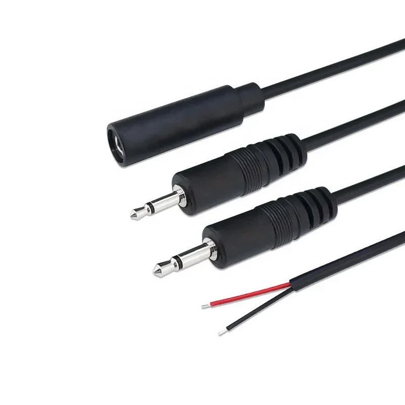Cable de Audio Mono Jack de 2,5mm, cable auxiliar de Audio de 3,5mm a extremo desnudo