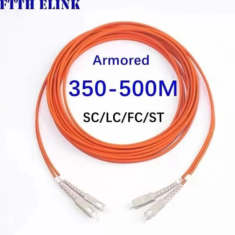 Cable de conexión blindado LC OM2 350m400m450m500m 2 núcleos SC FC ST tubo dual multimodo puente de fibra óptica de doble núcleo de 3mm a prueba de LSZH - imagen 2