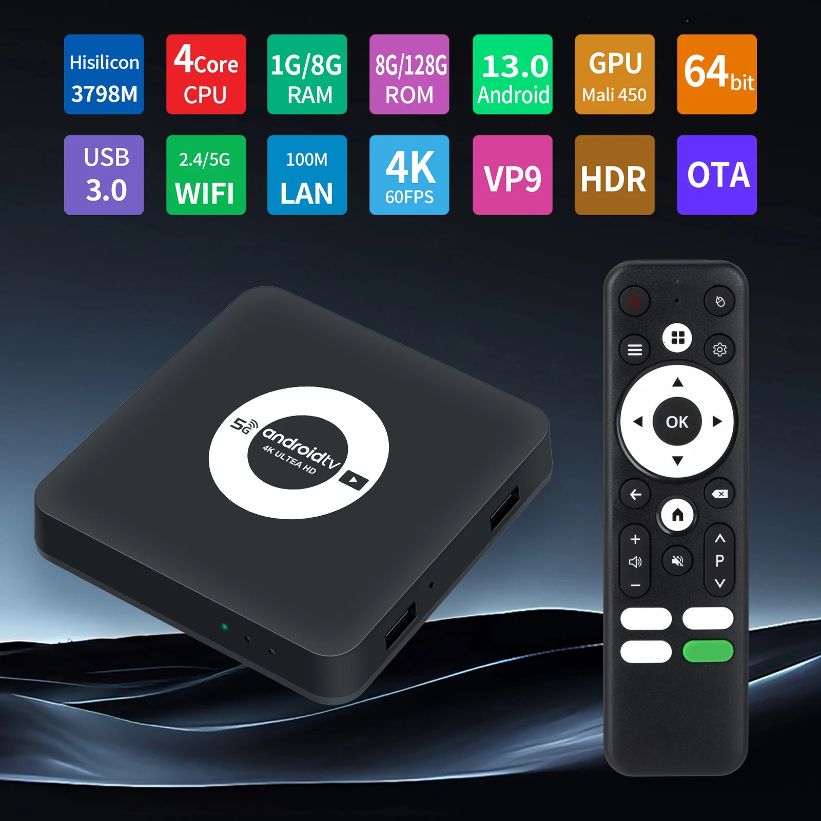 Q96 OHP 4K ATV Android13 TV BOX Hisilicon Hi3798M 8GB 128GB Soporte de cuatro núcleos 4K 4G 5G Wifi dual USB3.0 reproductor multimedia OTA top box - imagen 4