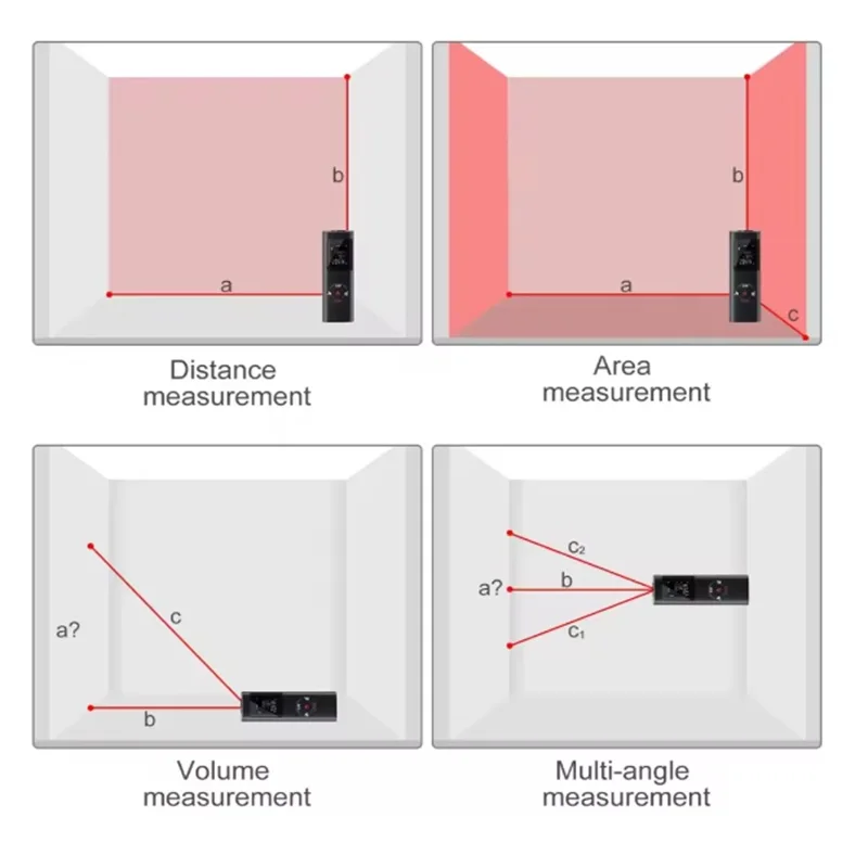 Mini medidor de distancia láser inteligente portátil, recargable por USB, 40M, telémetro infrarrojo, herramientas de telémetro láser - imagen 3