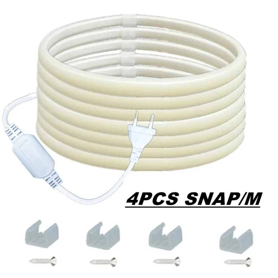 Tira de luces LED COB de 30M y 220V RA90, superbrillante, 288LEDs/m, lámpara Flexible para exteriores, tira LED impermeable IP67 con enchufe de alimentación de 220V UE - imagen 5