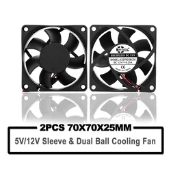 Ventilador Refrigeración PC 70mm 12V – Doble Rodamiento GPU CPU