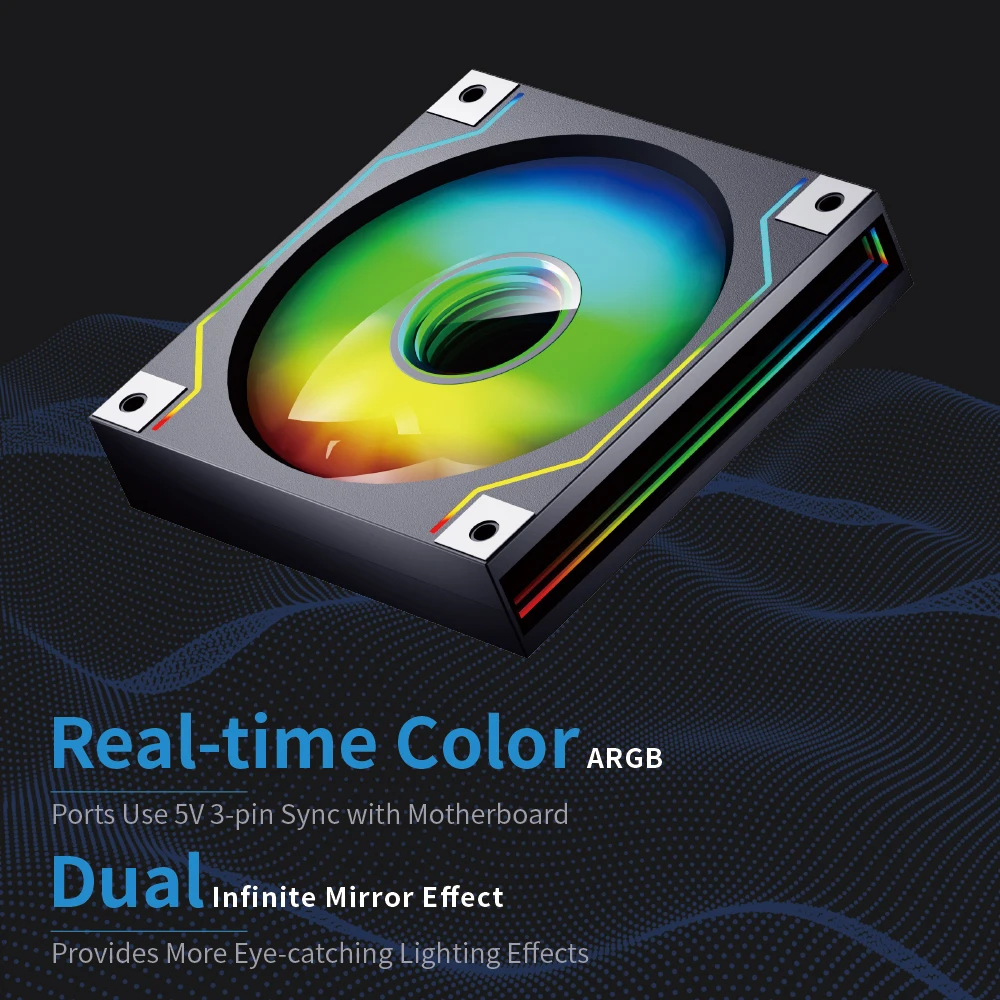 Darkflash DM20 ARGB Pc Case Fan Ventiladores 120mm Pc Infinity Spiegel Ontwerp 4PIN PWM 5V 3PIN Stille Koelventilator Aircooler - imagen 4