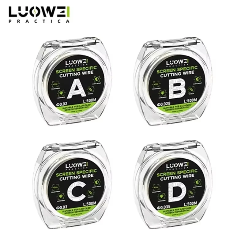 LUOWEI SUPER 500M separación de pantalla Nano alambre de diamante 0,02/0,028/0,03/0,035MM para herramienta de corte de separación de pantalla de reparación móvil - imagen 5
