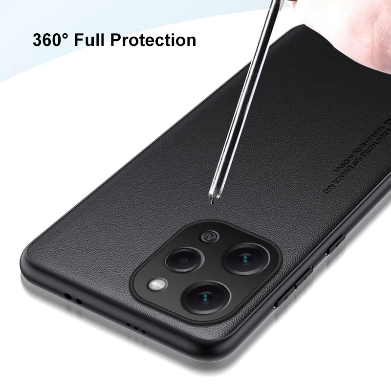 Funda de cuero PU de lujo para Xiaomi Redmi 12 4G, funda trasera de silicona mate a prueba de golpes, funda de teléfono de protección completa para Redmi12 Coque - imagen 5