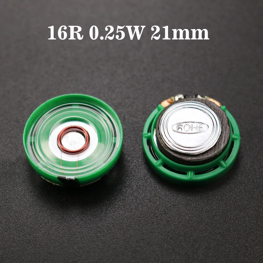 YUXI-bocina ultrafina para coche, altavoz de 16 Ohmios, 0,5 W, 0,25 W, 16R, 21, 23, 27, 29, 36, 40 mm de diámetro, 1 piezas - imagen 2