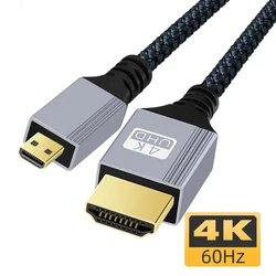 Cable Micro HDMI Trenzado 4K 60Hz Conector Macho Extensión