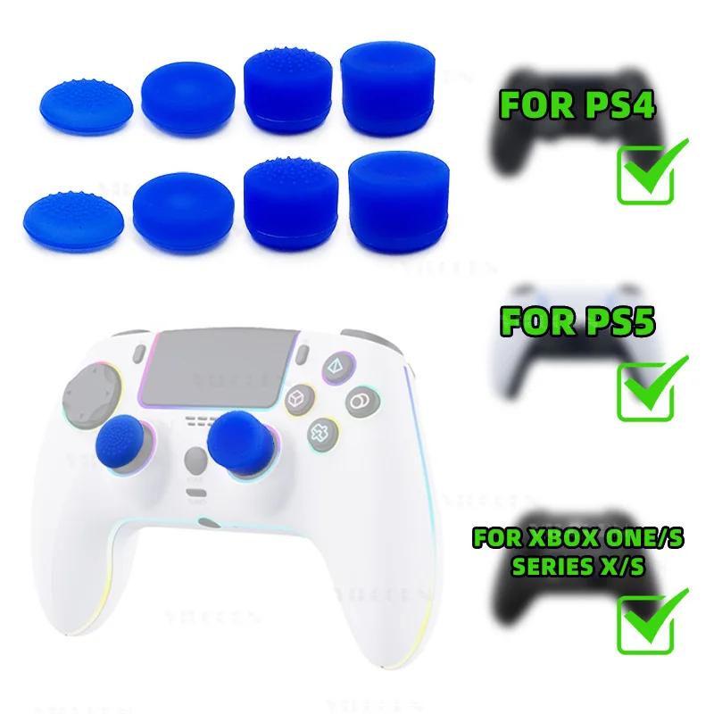 Controlador de tapa de agarre de pulgar, tapa de goma analógica de silicona para PS5/PS4/Xbox Series X/S/Switch Pro, accesorios de mando, 8 Uds. - imagen 3