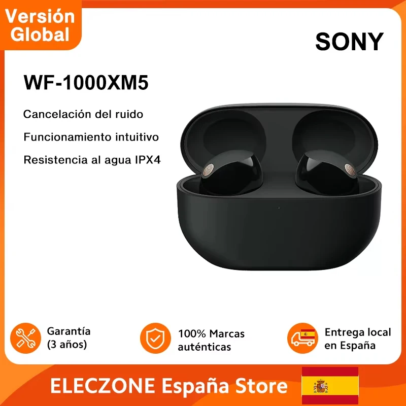 Versión Global Sony WF-1000XM5 Auriculares inalámbricos con cancelación de ruido Bluetooth In-Ear con micrófono IPX4 Para iOS y Android Teléfono