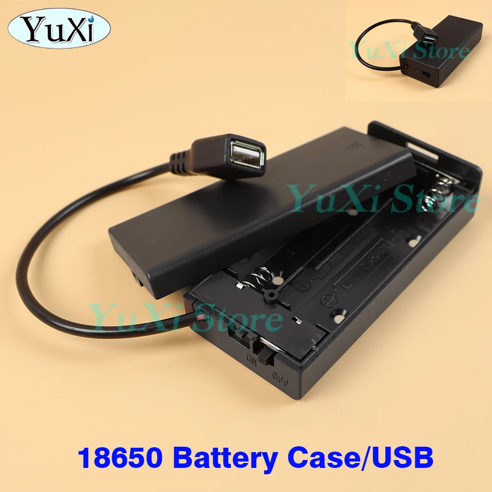Caja de batería USB 4 AA/AAA para tira de luces LED de 5V, Mini fuente de alimentación USB, caja de batería con interruptor de encendido y apagado para soporte de batería 18650 - imagen 2