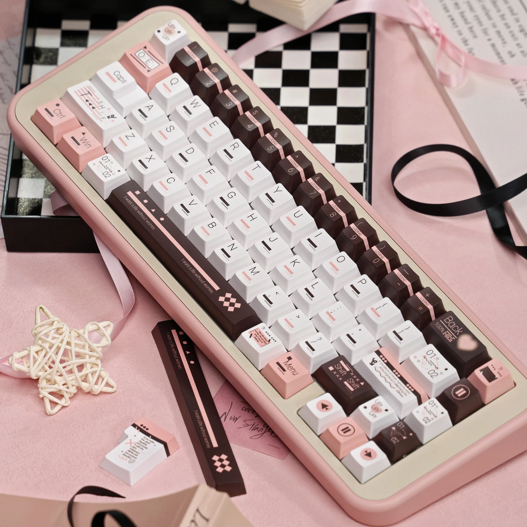 Teclas originales de fantasía con información FOA Cherry Profile, teclas rosas, 145 teclas, PBT, sublimación de cinco lados, teclas de teclado personalizadas - imagen 5