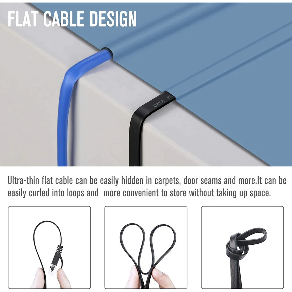Cable Ethernet Cat6 RJ45 Plano 1000Mbps – Uso Exterior - imagen 5