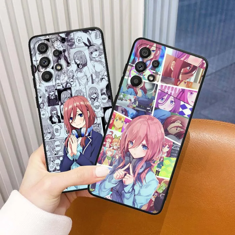 Miku Nakano Anime para Samsung Galaxy A30 A31 A32 A33 A35 A36 A40 A41 A42 A50 A51 A52 A53 funda de teléfono negra - imagen 2