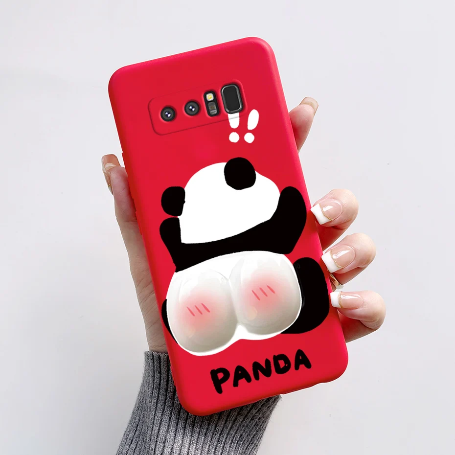 Para Samsung Galaxy Note 8 funda bonita Panda dibujos animados suave TPU funda trasera de silicona para galaxy note 8 SM-N950F N9500 note8 funda de teléfono - imagen 3