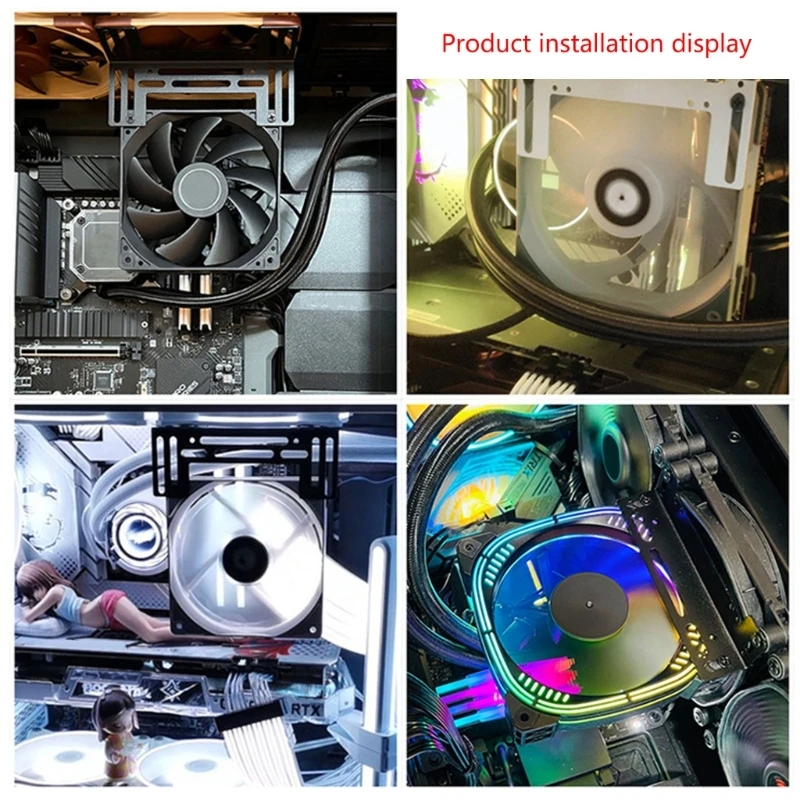 Soporte de montaje fácil de usar, ventilador de refrigeración, soporte de montaje para disipador de calor de memoria, ventilador de refrigeración de ordenador, 8cm, 9cm, 12cm - imagen 5