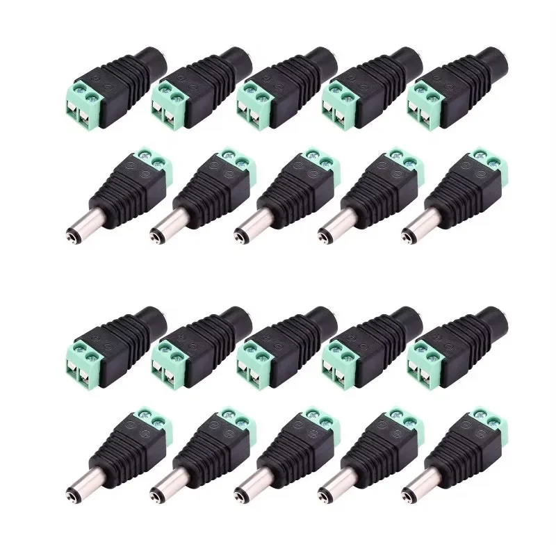 10 pares (20 piezas) coaxial Cat5 a Bnc DC enchufe macho conector hembra DC adaptador de enchufe Av BNC UTP para cámara CCTV Video Balun - imagen 2