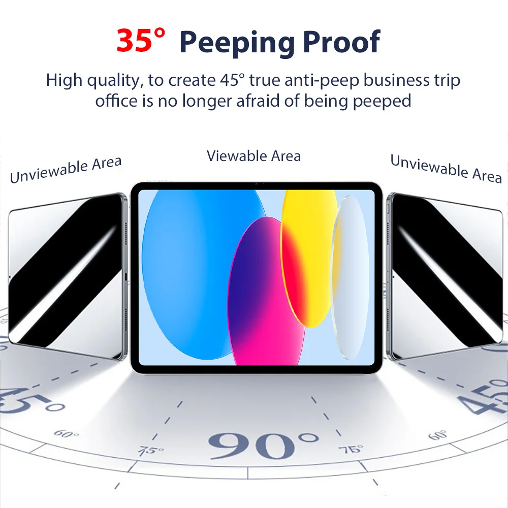 Protector de pantalla de privacidad para iPad A16 9. a 10. a generación Pro 13 11 M5 M4 12,9 vidrio templado para iPad Air 6 5 4 3 Mini 6 7 10,2 - imagen 5