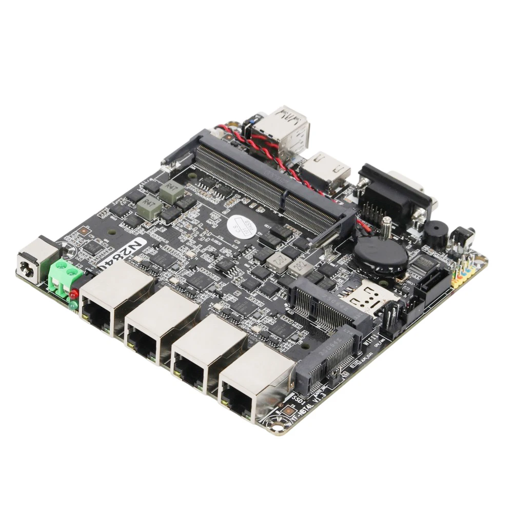Placa base Mini ITX X86 de 120 x 120 mm con CPU Intel Celeron N2830, 4 puertos Ethernet de 2,5 G, HDMI, VGA, 2 puertos USB, ranura Mini PCIe, ranura SIM, SATA, mSATA. Compatible con Windows, Linux, Debian, Pfsense Open - imagen 3
