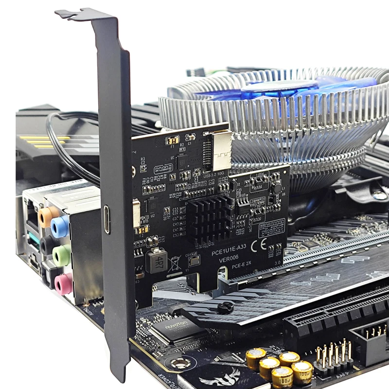 USB3.2 GEN2 10Gbps ASM3142 Chip PCI Express X2 a tipo E + tarjeta de expansión tipo C adaptador PCI-E a USB-C agregar tarjetas para escritorio - imagen 5