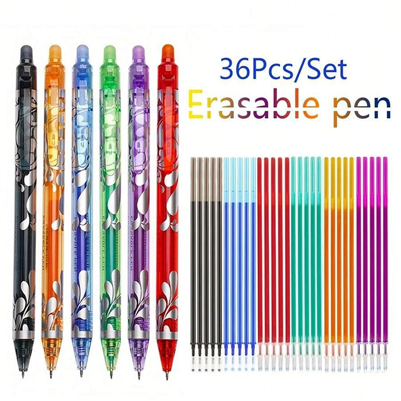 Juego de bolígrafos de Gel mágicos borrables, botella creativa, bolígrafos neutros borrables para estudiantes, 0,5mm, 6 colores, papelería para oficina y escuela, 1 Juego - imagen 2