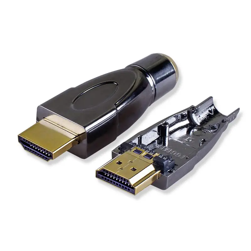 Conector HDMI con carcasa de Metal, enchufe de soldadura compatible con HDMI, conectores de Cable de datos HD de alta velocidad para ordenador, TV, cobre puro - imagen 5