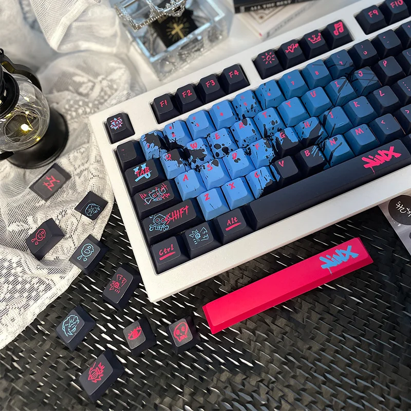 Juego de teclas con tema de Graffiti, perfil de cereza, sublimación PBT, teclas originales personalizadas hechas a mano para accesorios de teclado mecánico - imagen 3