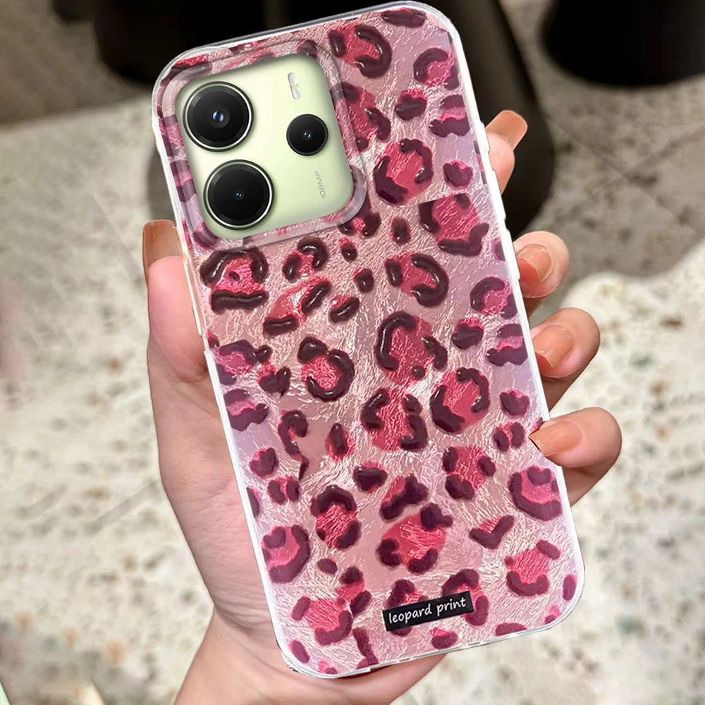 Funda de teléfono con estampado de leopardo rosa de moda coreana para Xiaomi Redmi Note 15 14 13 12 11 10 10S 8 9 Pro 15C 9C 13C 14C A3 11S 9C - imagen 3