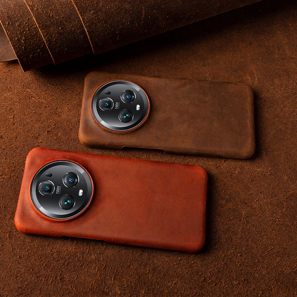 ZWW Crazy House Funda de cuero genuino para Honor Magic 7 Pro funda para Magic6 Pro Lite estética Vintage Retro - imagen 5