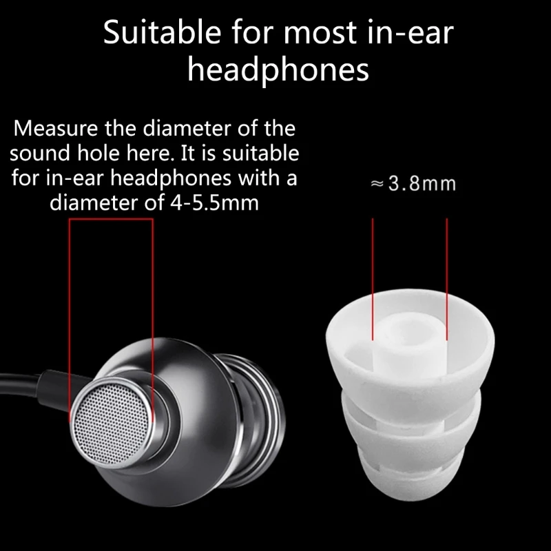 Auriculares con Triple brida, almohadillas de silicona para el oído, diámetro interior de 3,8mm-4,5mm - imagen 5