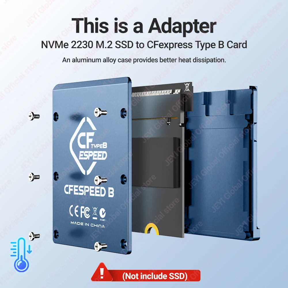 Adaptador CFexpress Tipo B a NVMe M.2 SSD – PCIe 4.0 para Cámaras Canon y Nikon - imagen 3