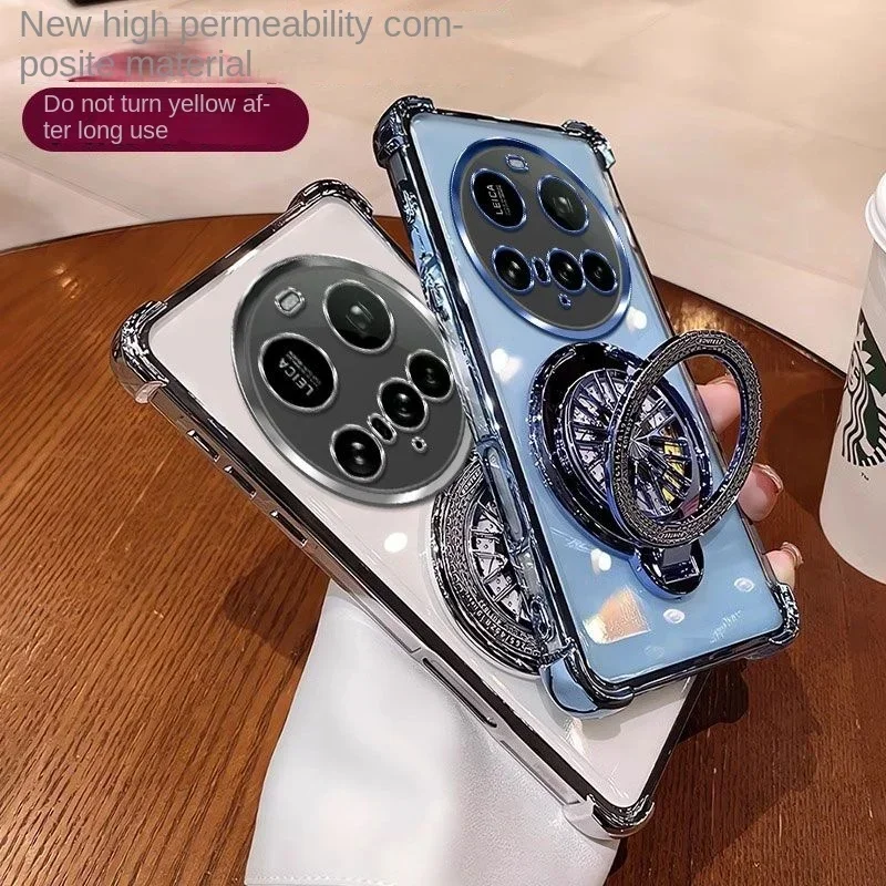 Funda con soporte giroscópico de lujo para Xiaomi 15 Ultra 14T 13T Pro 11 Lite POCO F7 F6 F5 X7 X6 PRO, carcasa de parachoques a prueba de golpes, funda suave de TPU